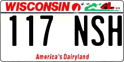 WI license plate 117NSH