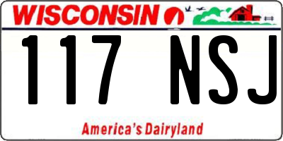 WI license plate 117NSJ