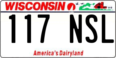 WI license plate 117NSL