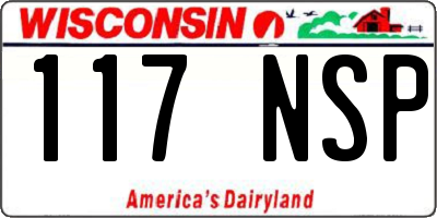 WI license plate 117NSP