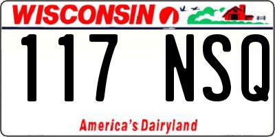 WI license plate 117NSQ