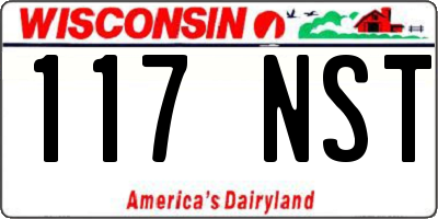 WI license plate 117NST