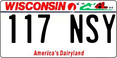 WI license plate 117NSY