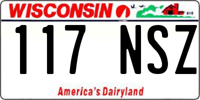 WI license plate 117NSZ