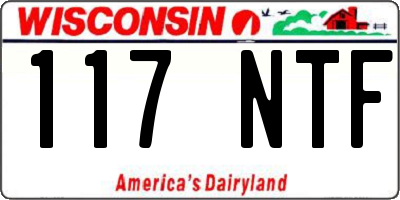 WI license plate 117NTF
