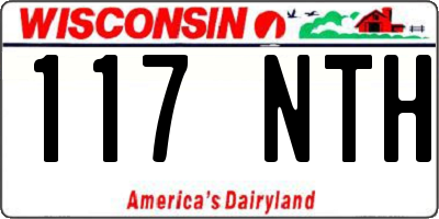 WI license plate 117NTH