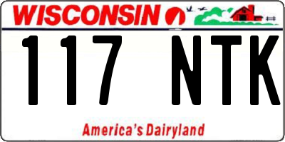 WI license plate 117NTK
