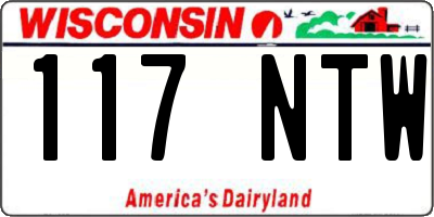 WI license plate 117NTW