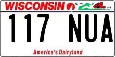 WI license plate 117NUA