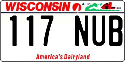 WI license plate 117NUB