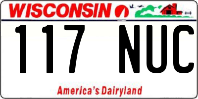 WI license plate 117NUC