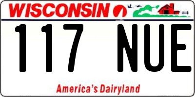 WI license plate 117NUE