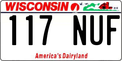 WI license plate 117NUF
