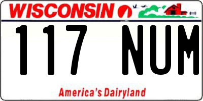 WI license plate 117NUM