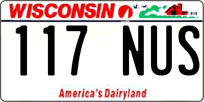 WI license plate 117NUS