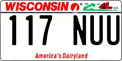 WI license plate 117NUU