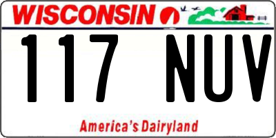 WI license plate 117NUV