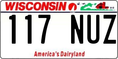 WI license plate 117NUZ