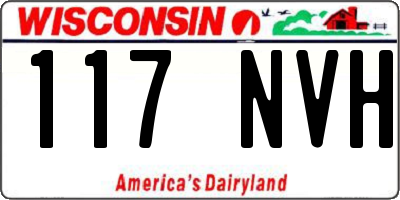 WI license plate 117NVH
