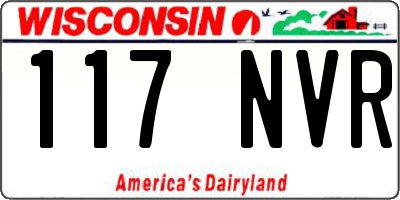 WI license plate 117NVR