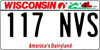 WI license plate 117NVS