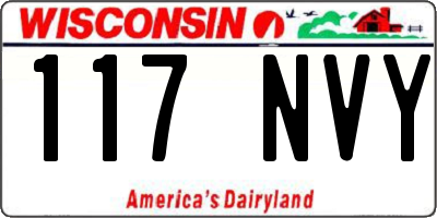 WI license plate 117NVY