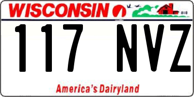 WI license plate 117NVZ