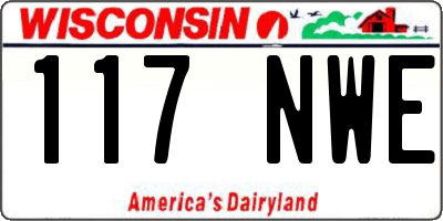 WI license plate 117NWE