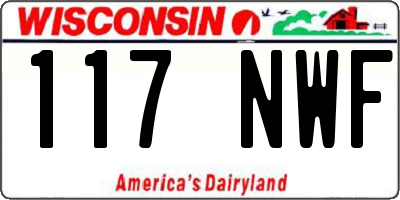 WI license plate 117NWF