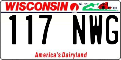 WI license plate 117NWG