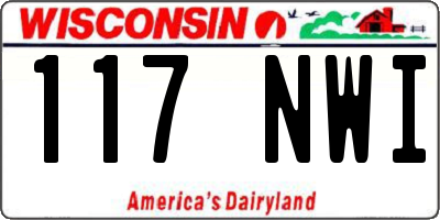 WI license plate 117NWI