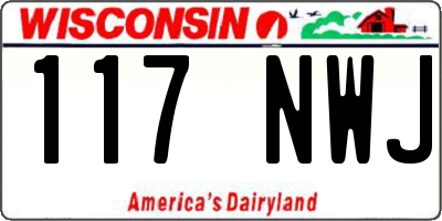 WI license plate 117NWJ