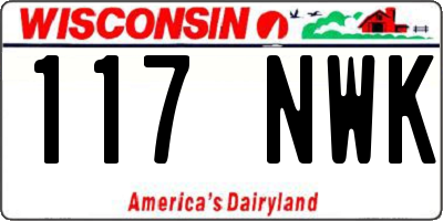 WI license plate 117NWK