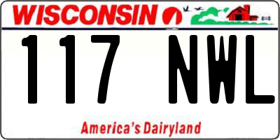 WI license plate 117NWL