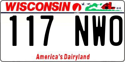 WI license plate 117NWO