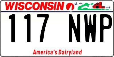 WI license plate 117NWP