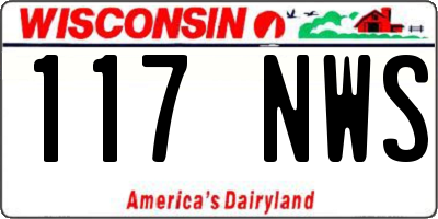 WI license plate 117NWS