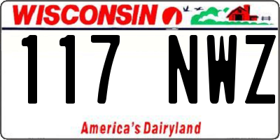WI license plate 117NWZ