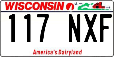 WI license plate 117NXF