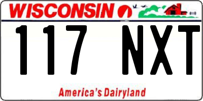 WI license plate 117NXT