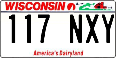 WI license plate 117NXY