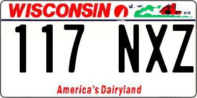 WI license plate 117NXZ