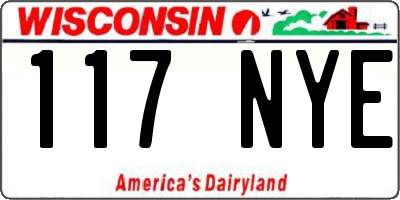 WI license plate 117NYE