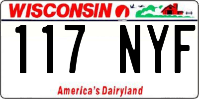 WI license plate 117NYF