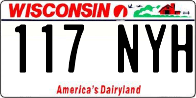 WI license plate 117NYH