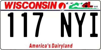WI license plate 117NYI