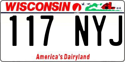 WI license plate 117NYJ