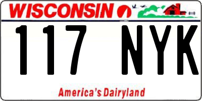 WI license plate 117NYK