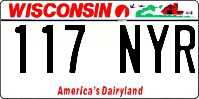 WI license plate 117NYR
