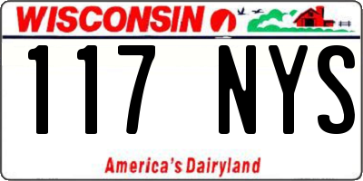 WI license plate 117NYS